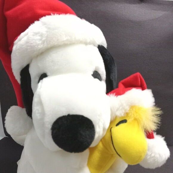 Applause Peanuts Holiday Snoopy hugging Woodstock Christmas 18'' Stuffed Animal - Picture 10 of 10